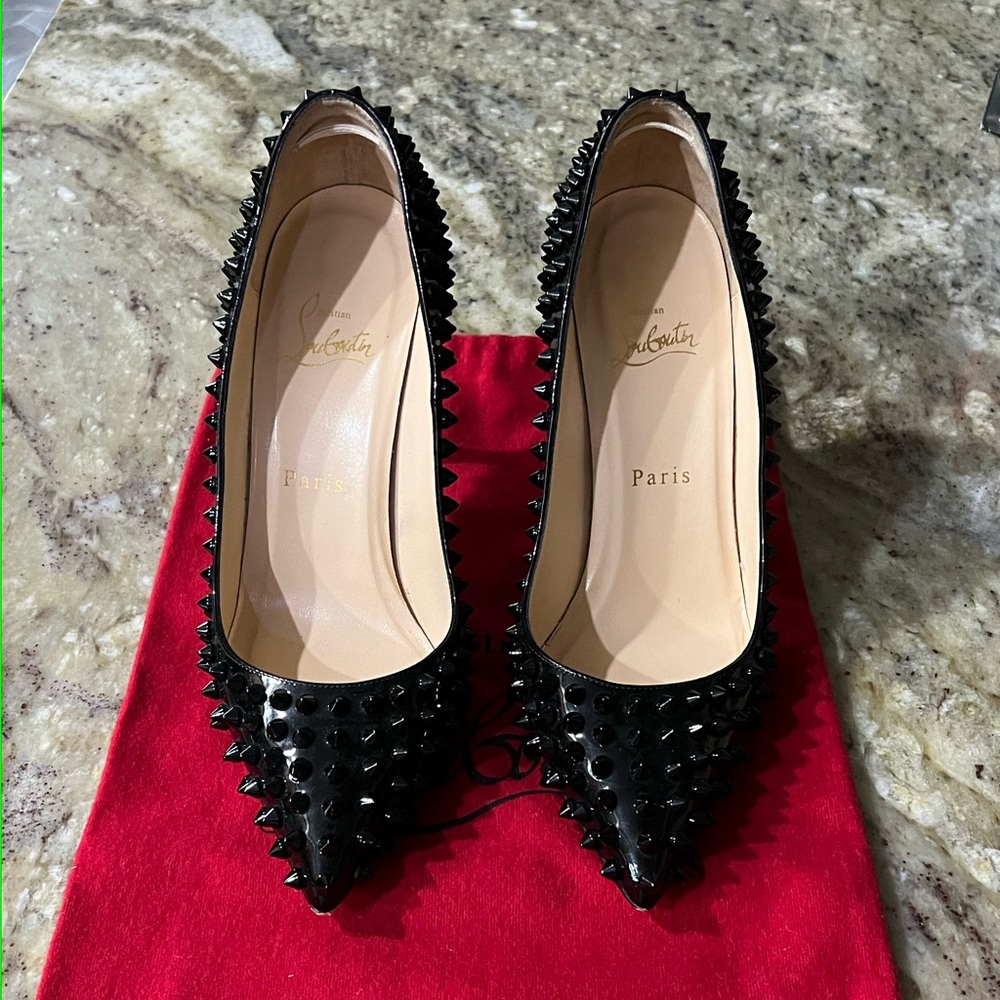 Christian Louboutin heels with spikes, size 7 1/2